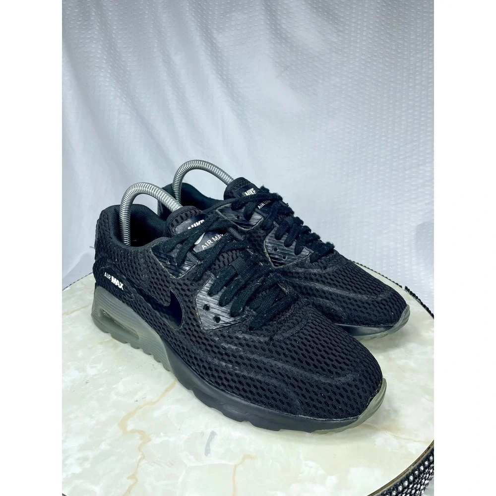 Nike Air Max 90 Ultra BR Sneakers Womens 8.5 Black Mesh Streetwear Running Shoes